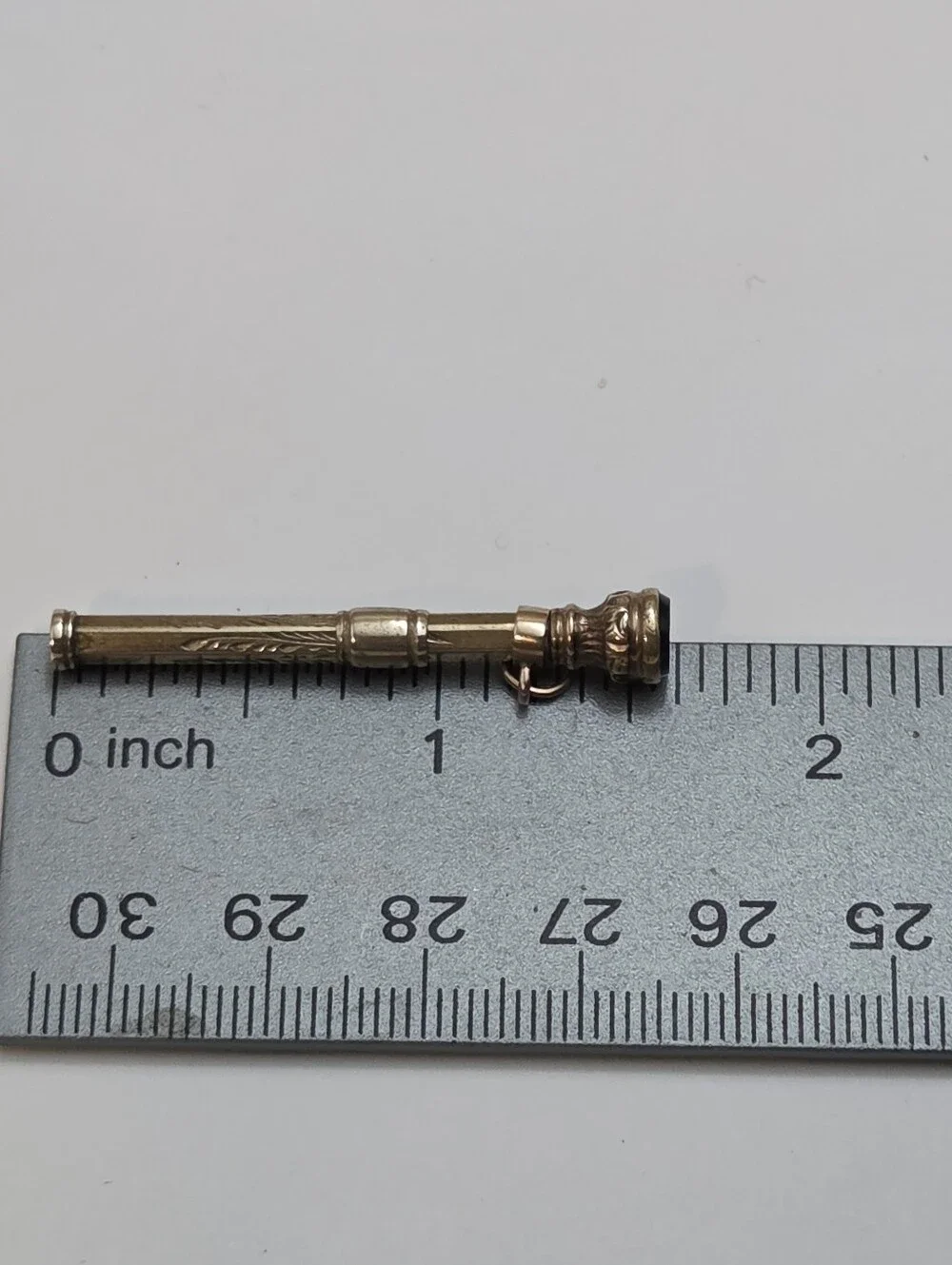 Antique Victorian Gold Filled Amethyst Mechanical Pencil Charm Pendant Fob